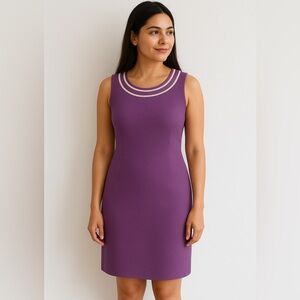 St. John Collection Lilac Lavender Sleeveless Mini Sheath Dress, Women’s Size 8